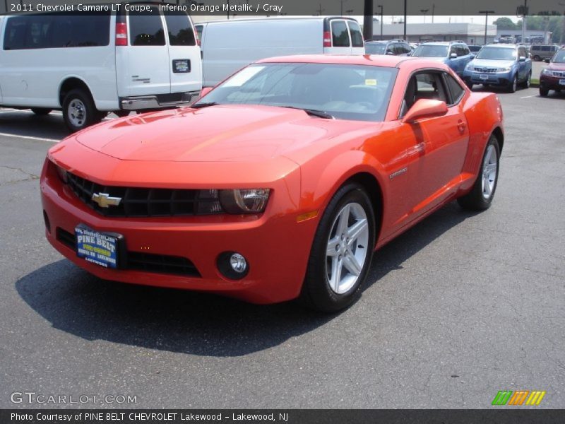 Inferno Orange Metallic / Gray 2011 Chevrolet Camaro LT Coupe
