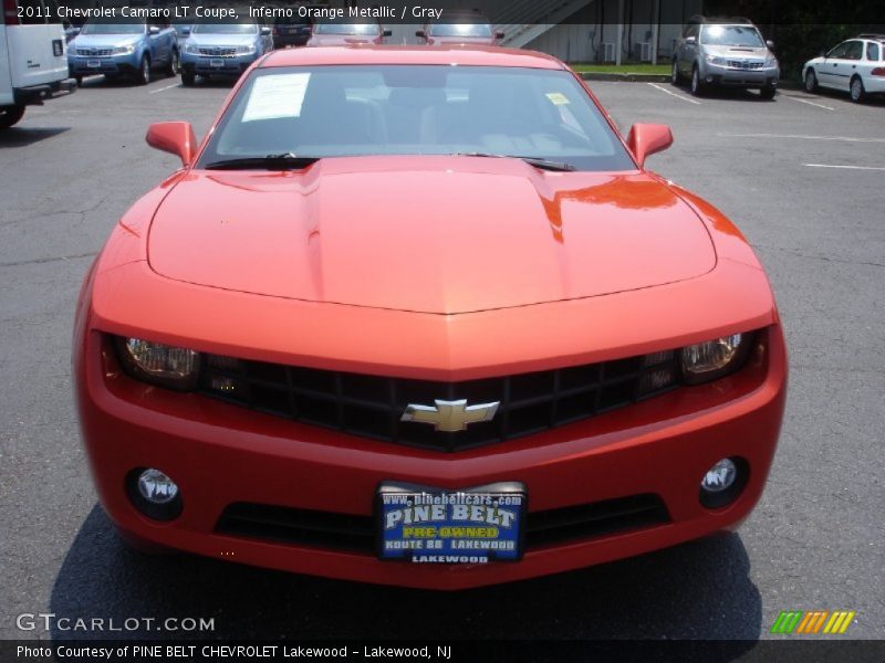 Inferno Orange Metallic / Gray 2011 Chevrolet Camaro LT Coupe