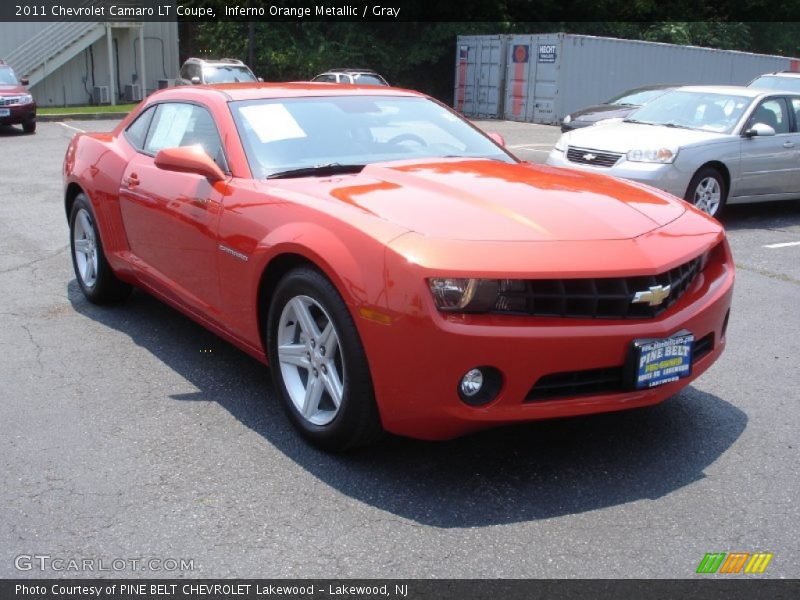 Inferno Orange Metallic / Gray 2011 Chevrolet Camaro LT Coupe