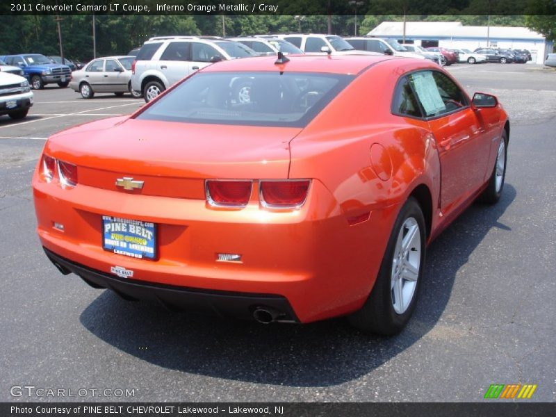 Inferno Orange Metallic / Gray 2011 Chevrolet Camaro LT Coupe