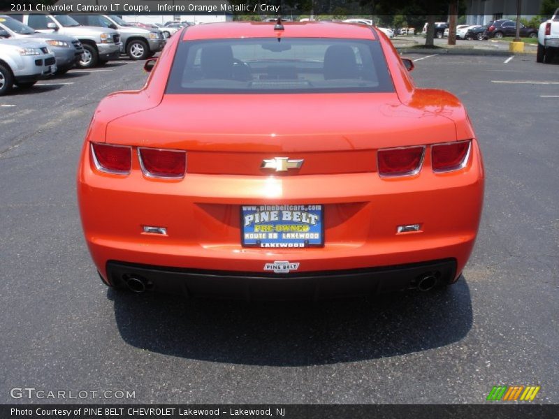 Inferno Orange Metallic / Gray 2011 Chevrolet Camaro LT Coupe