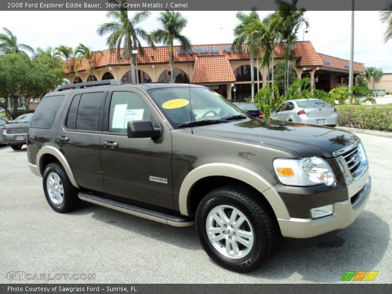 Stone Green Metallic / Camel 2008 Ford Explorer Eddie Bauer