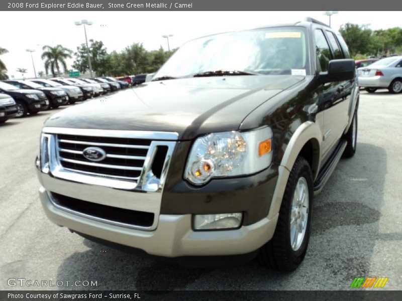 Stone Green Metallic / Camel 2008 Ford Explorer Eddie Bauer