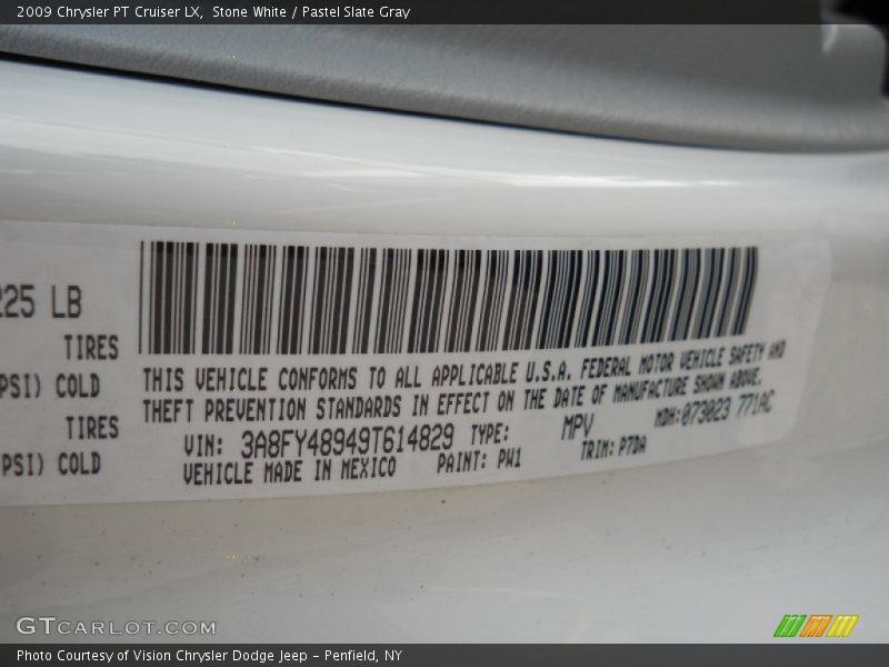Stone White / Pastel Slate Gray 2009 Chrysler PT Cruiser LX
