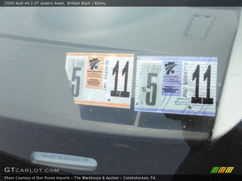 Brilliant Black / Ebony 2006 Audi A4 2.0T quattro Avant