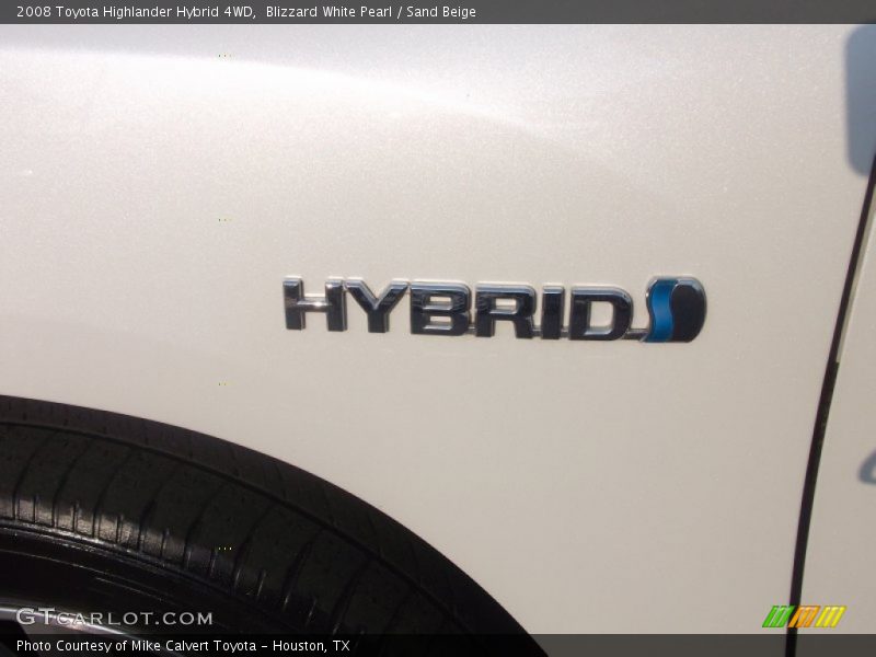 Blizzard White Pearl / Sand Beige 2008 Toyota Highlander Hybrid 4WD