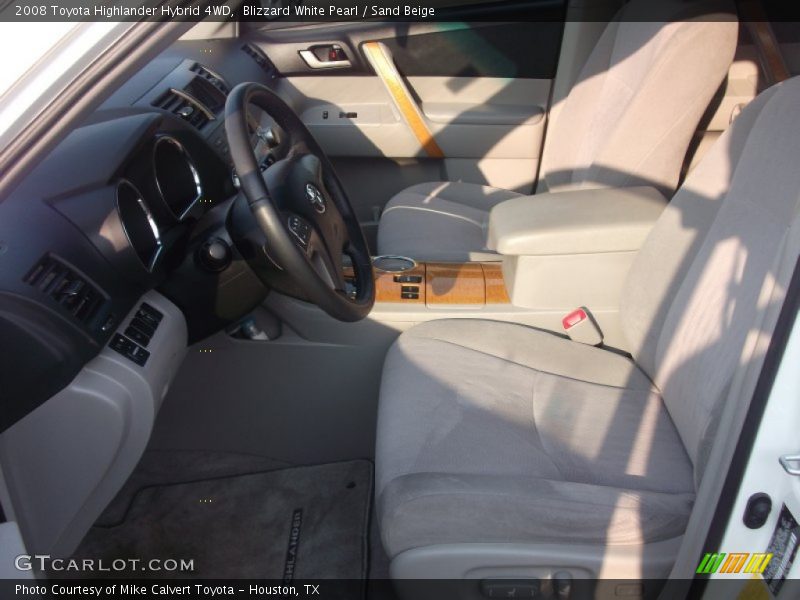 Blizzard White Pearl / Sand Beige 2008 Toyota Highlander Hybrid 4WD