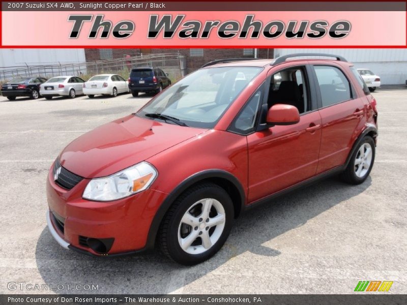 Sunlight Copper Pearl / Black 2007 Suzuki SX4 AWD