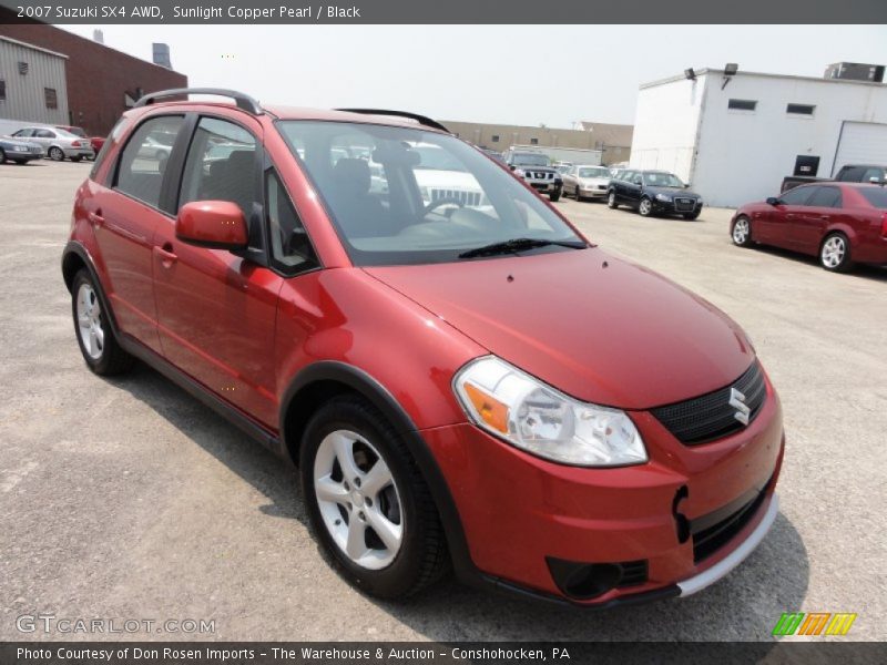 Sunlight Copper Pearl / Black 2007 Suzuki SX4 AWD