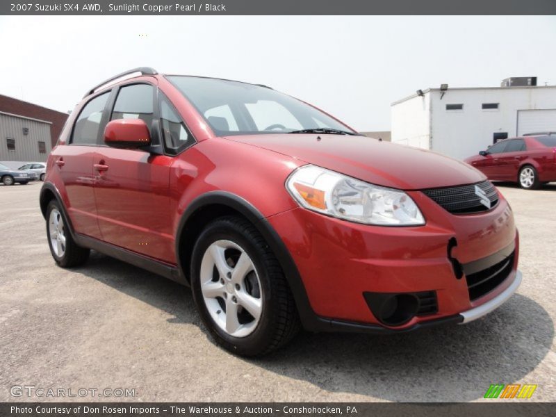 Sunlight Copper Pearl / Black 2007 Suzuki SX4 AWD