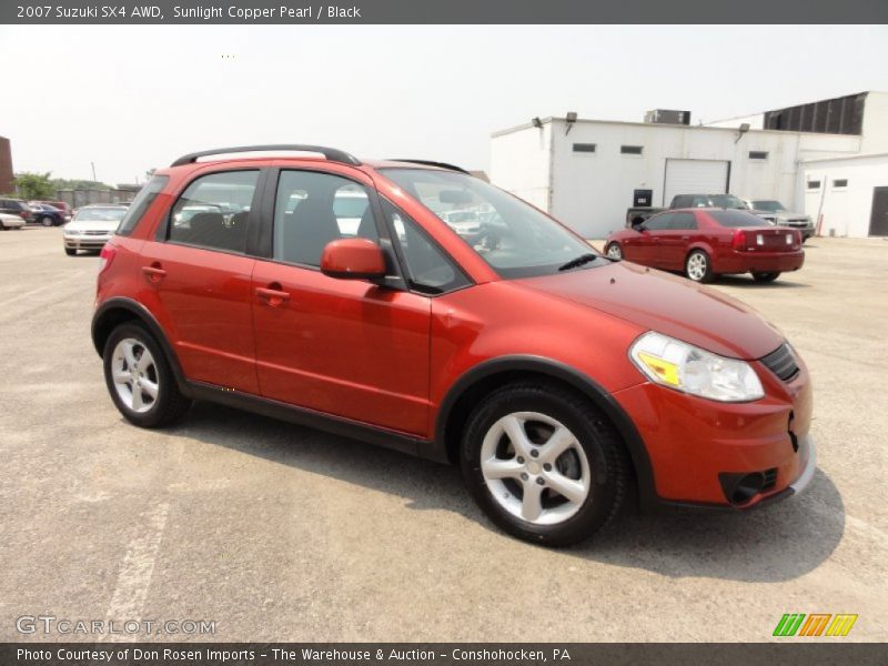 Sunlight Copper Pearl / Black 2007 Suzuki SX4 AWD