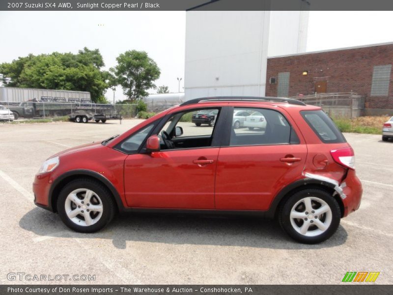 Sunlight Copper Pearl / Black 2007 Suzuki SX4 AWD