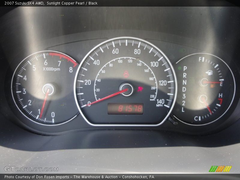 Sunlight Copper Pearl / Black 2007 Suzuki SX4 AWD
