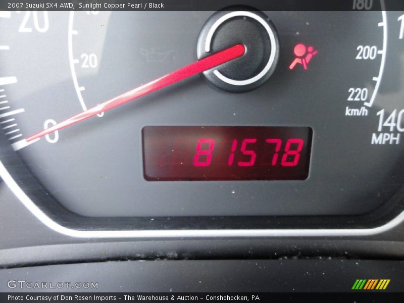 Sunlight Copper Pearl / Black 2007 Suzuki SX4 AWD