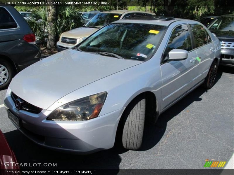 Satin Silver Metallic / Black 2004 Honda Accord EX V6 Sedan