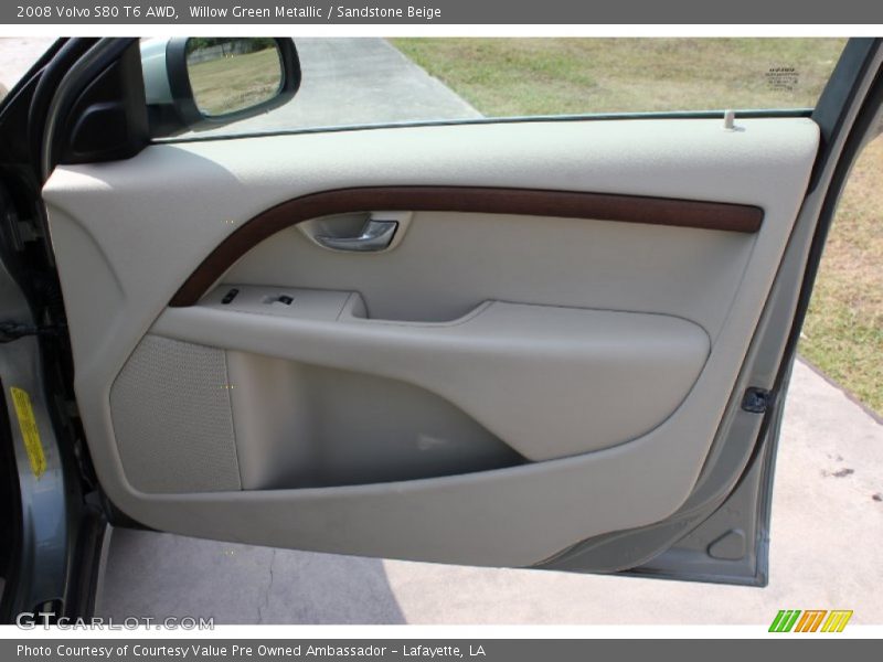 Willow Green Metallic / Sandstone Beige 2008 Volvo S80 T6 AWD