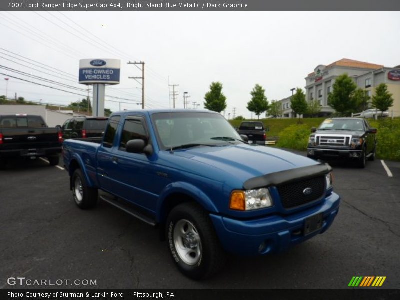 Bright Island Blue Metallic / Dark Graphite 2002 Ford Ranger Edge SuperCab 4x4