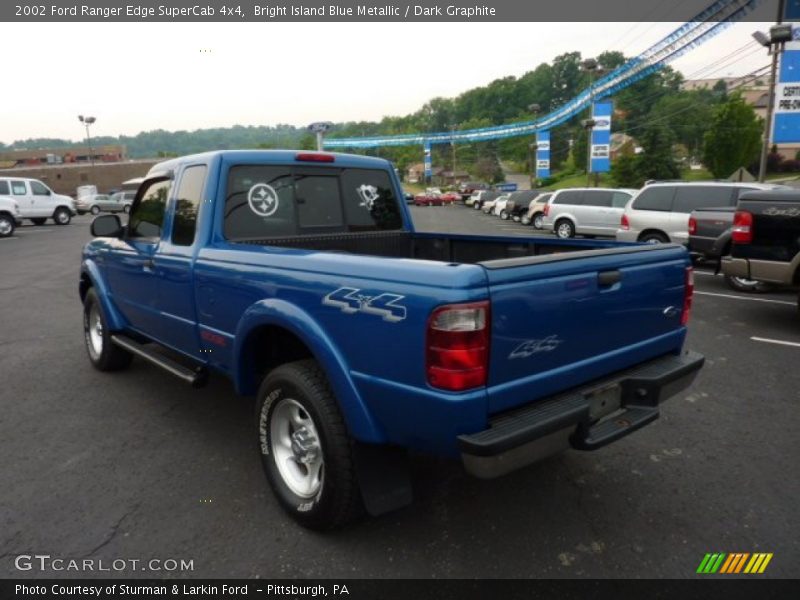 Bright Island Blue Metallic / Dark Graphite 2002 Ford Ranger Edge SuperCab 4x4