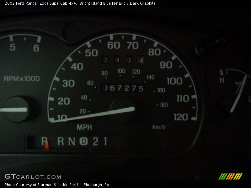 Bright Island Blue Metallic / Dark Graphite 2002 Ford Ranger Edge SuperCab 4x4