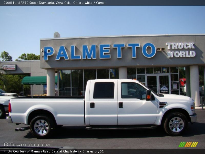 Oxford White / Camel 2008 Ford F250 Super Duty Lariat Crew Cab