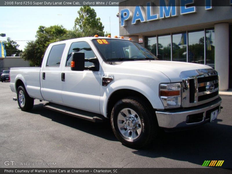 Oxford White / Camel 2008 Ford F250 Super Duty Lariat Crew Cab
