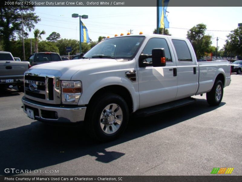 Oxford White / Camel 2008 Ford F250 Super Duty Lariat Crew Cab