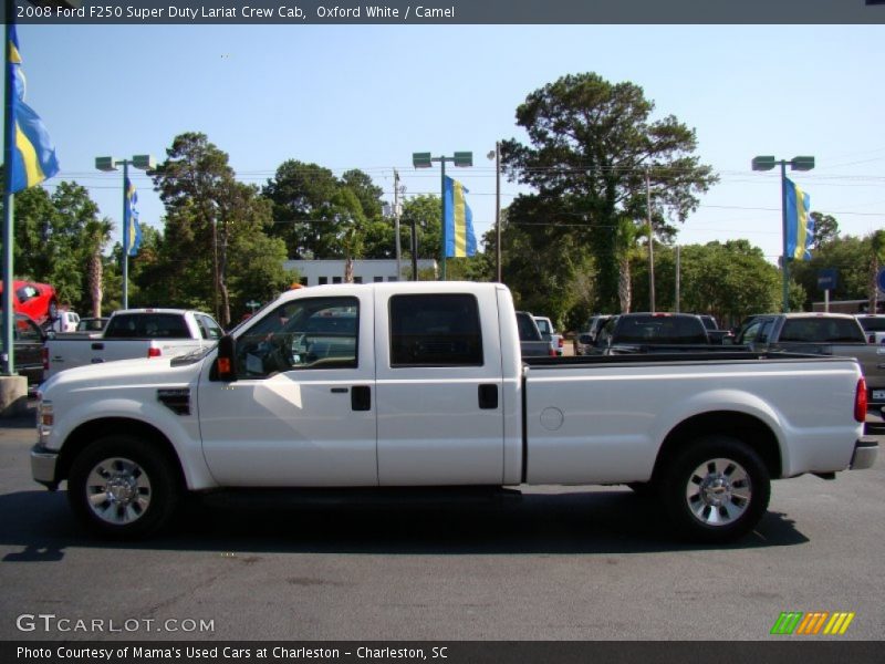 Oxford White / Camel 2008 Ford F250 Super Duty Lariat Crew Cab