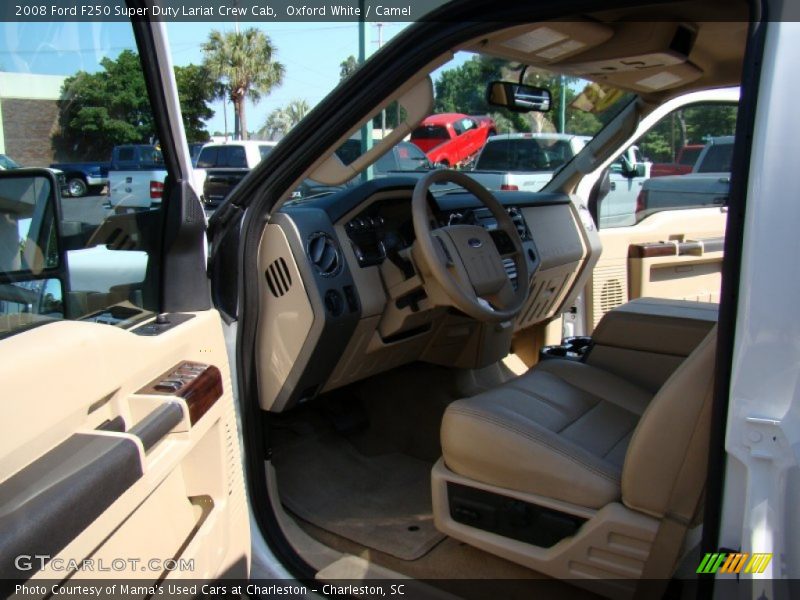 Oxford White / Camel 2008 Ford F250 Super Duty Lariat Crew Cab
