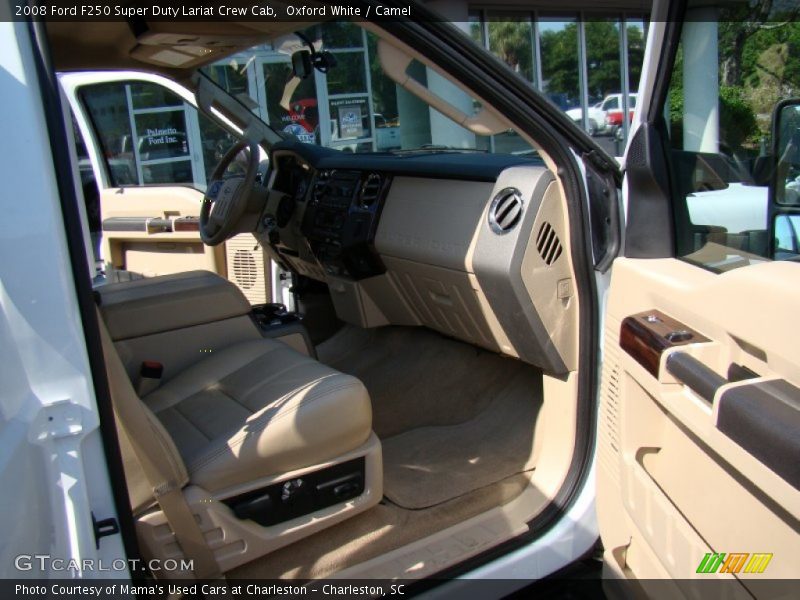 Oxford White / Camel 2008 Ford F250 Super Duty Lariat Crew Cab