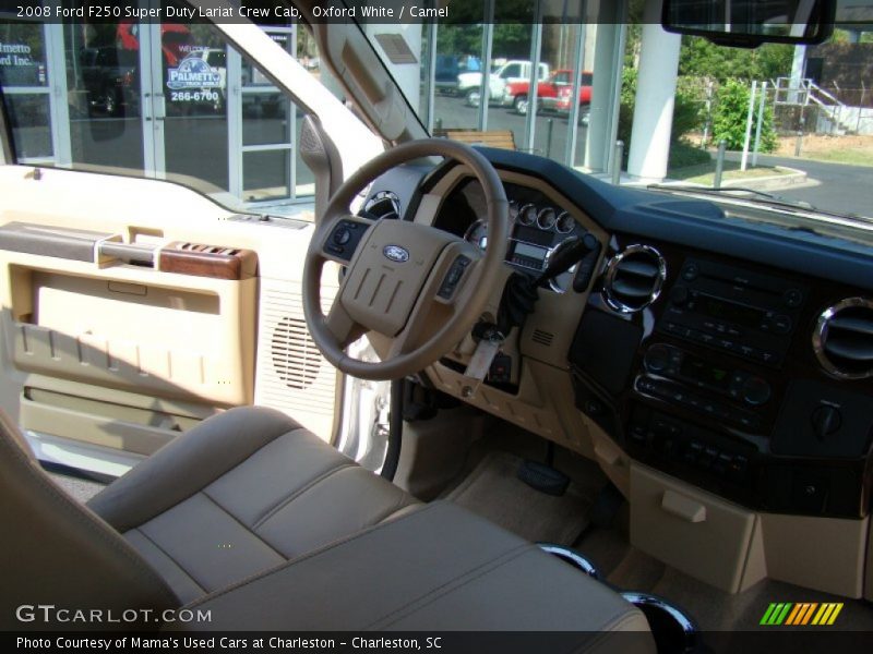 Oxford White / Camel 2008 Ford F250 Super Duty Lariat Crew Cab