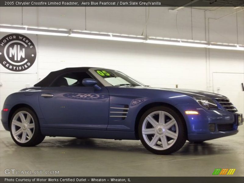 Aero Blue Pearlcoat / Dark Slate Grey/Vanilla 2005 Chrysler Crossfire Limited Roadster