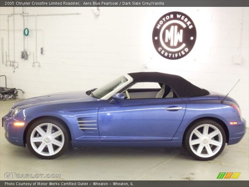 Aero Blue Pearlcoat / Dark Slate Grey/Vanilla 2005 Chrysler Crossfire Limited Roadster