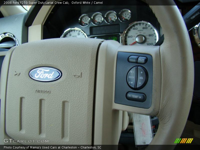 Oxford White / Camel 2008 Ford F250 Super Duty Lariat Crew Cab