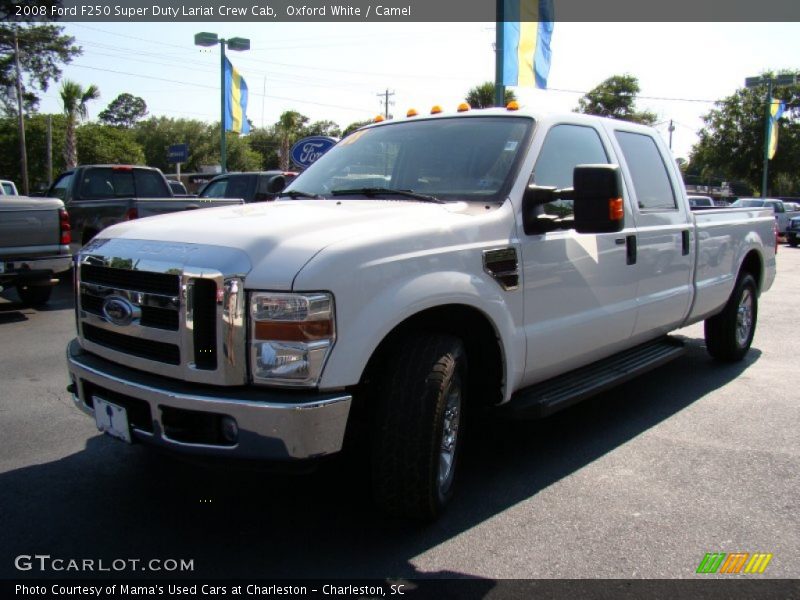 Oxford White / Camel 2008 Ford F250 Super Duty Lariat Crew Cab