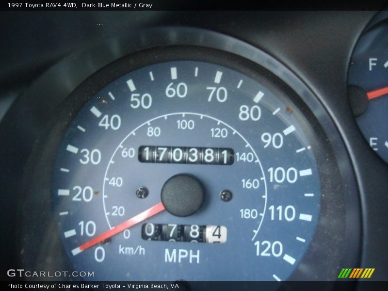 Dark Blue Metallic / Gray 1997 Toyota RAV4 4WD