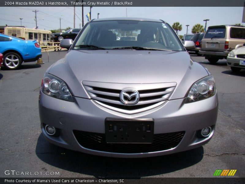 Titanium Gray Metallic / Black/Red 2004 Mazda MAZDA3 s Hatchback