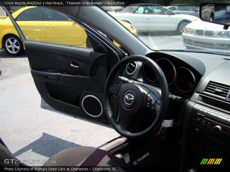 Titanium Gray Metallic / Black/Red 2004 Mazda MAZDA3 s Hatchback