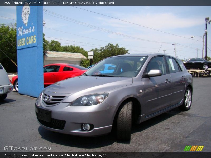 Titanium Gray Metallic / Black/Red 2004 Mazda MAZDA3 s Hatchback