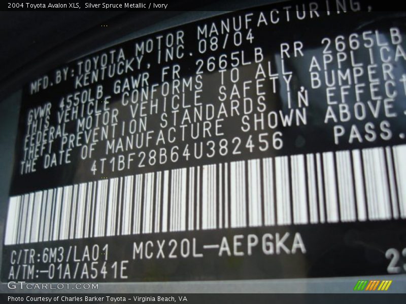 Silver Spruce Metallic / Ivory 2004 Toyota Avalon XLS