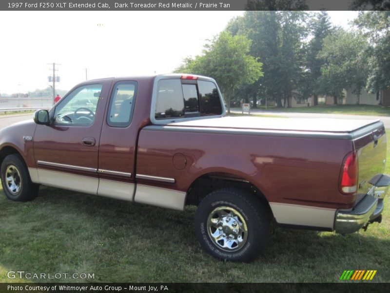 Dark Toreador Red Metallic / Prairie Tan 1997 Ford F250 XLT Extended Cab