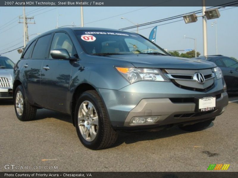 Steel Blue Metallic / Taupe 2007 Acura MDX Technology