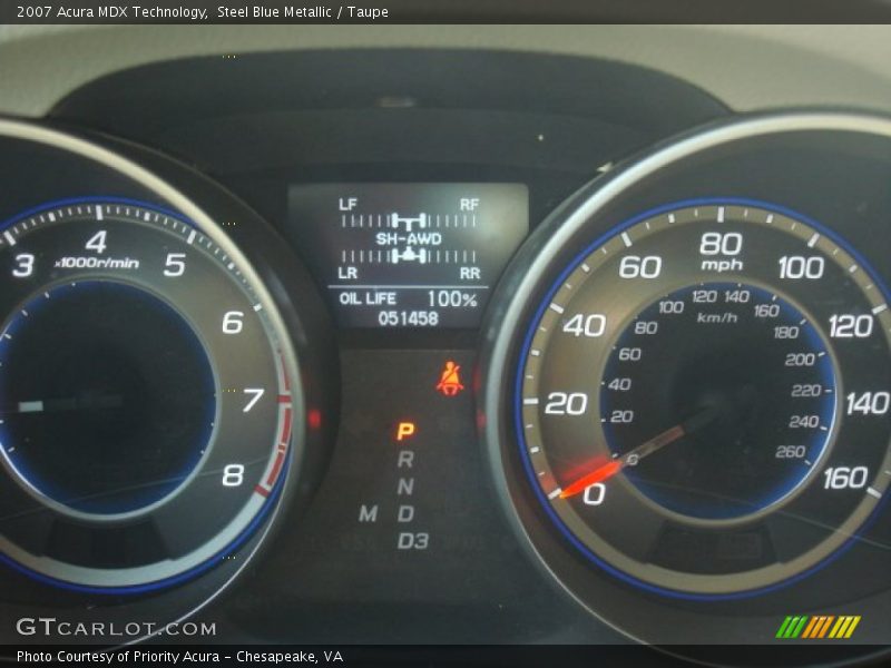 Steel Blue Metallic / Taupe 2007 Acura MDX Technology