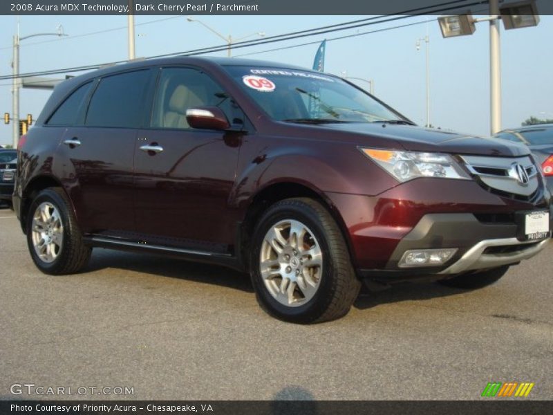 Dark Cherry Pearl / Parchment 2008 Acura MDX Technology