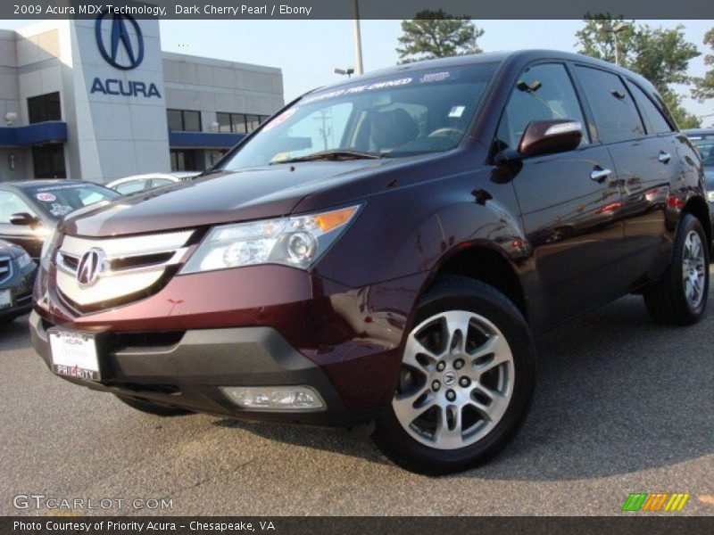 Dark Cherry Pearl / Ebony 2009 Acura MDX Technology