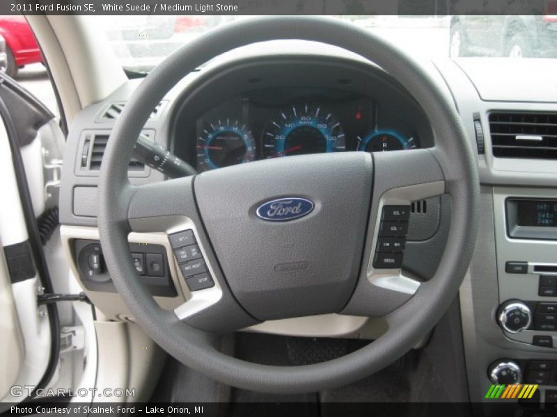 White Suede / Medium Light Stone 2011 Ford Fusion SE