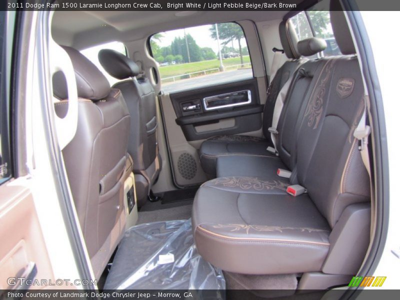 Bright White / Light Pebble Beige/Bark Brown 2011 Dodge Ram 1500 Laramie Longhorn Crew Cab