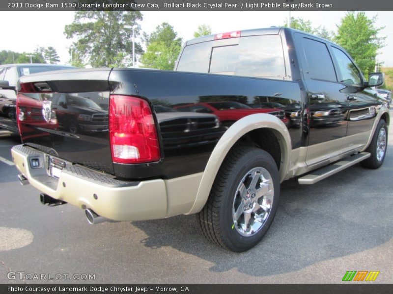 Brilliant Black Crystal Pearl / Light Pebble Beige/Bark Brown 2011 Dodge Ram 1500 Laramie Longhorn Crew Cab