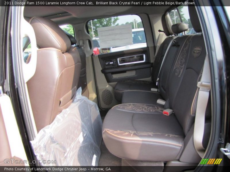 Brilliant Black Crystal Pearl / Light Pebble Beige/Bark Brown 2011 Dodge Ram 1500 Laramie Longhorn Crew Cab