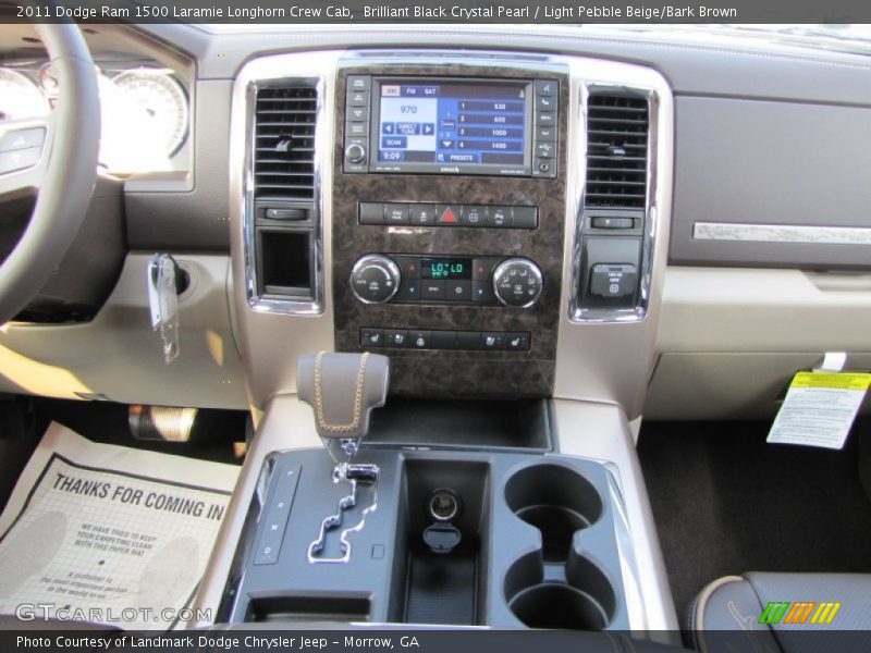 Brilliant Black Crystal Pearl / Light Pebble Beige/Bark Brown 2011 Dodge Ram 1500 Laramie Longhorn Crew Cab