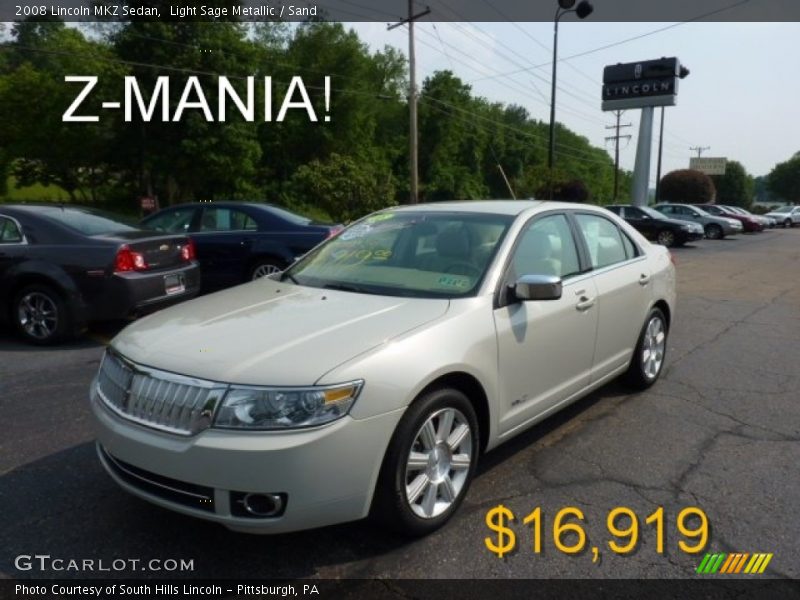 Light Sage Metallic / Sand 2008 Lincoln MKZ Sedan